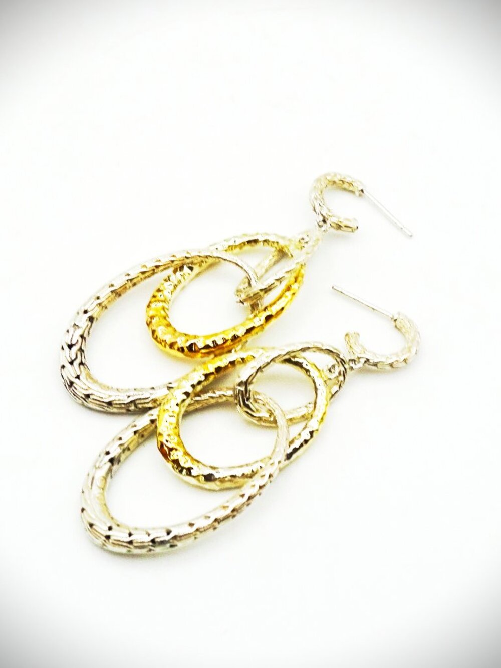 JOHN HARDY Chain Collection Sterling Silver 18K Yellow Gold Dangle Earrings